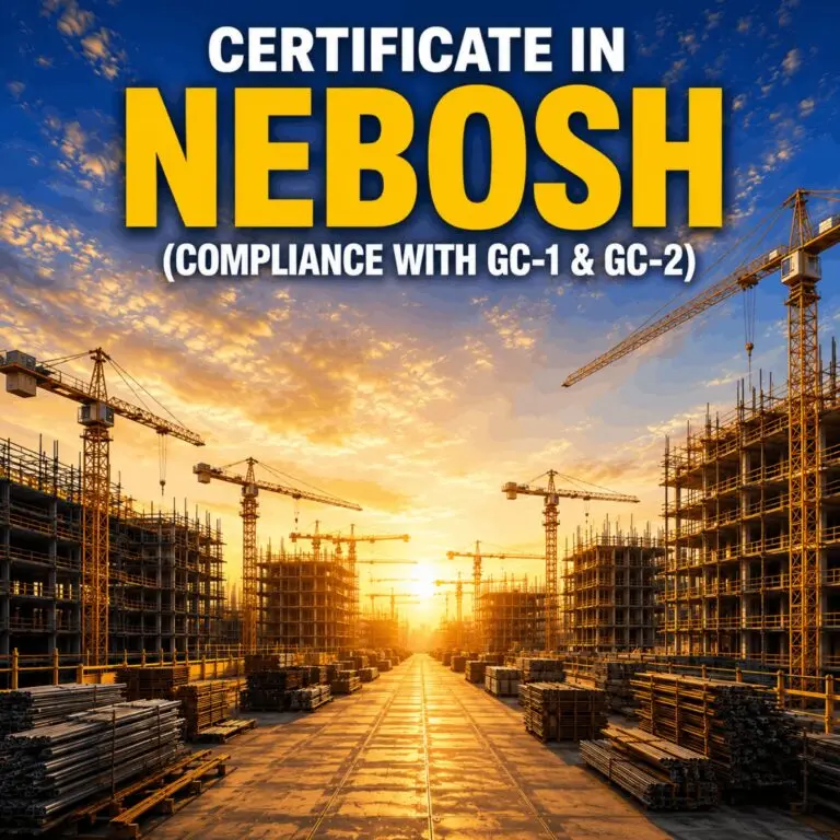 certificate in nebosh compliance with GC-1 and GC-2 by skill developing center karachi