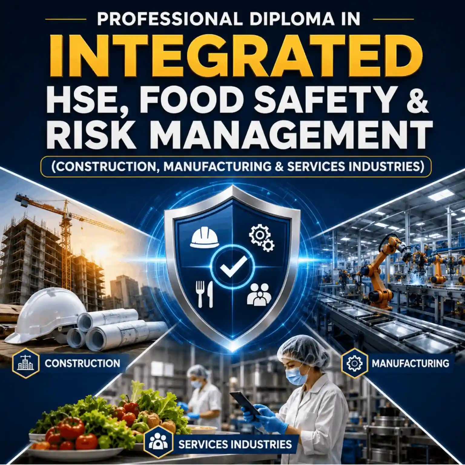 professional diploma in integrated hse, food safety, risk management (construction, manufacturing and services industries) by skill developing center karachi