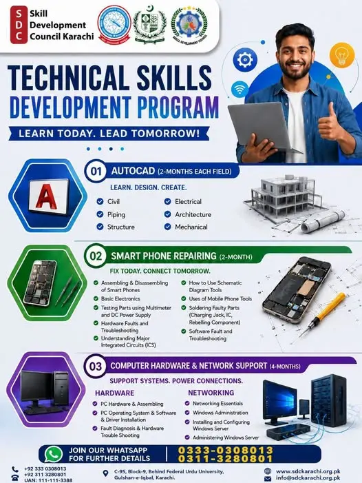 technical skills development program by skills developing center in collaboration with skill development council