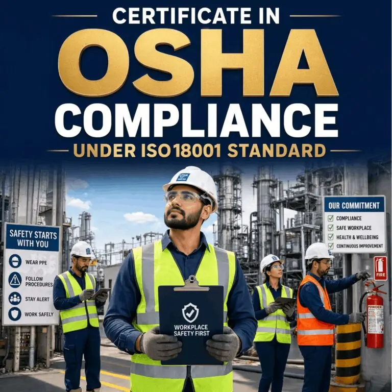 Certificate in OSHA Compliance under ISO 18001 Standards